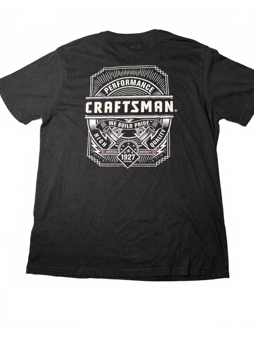 Craftsman Black Performance T-Shirt with Logo Print